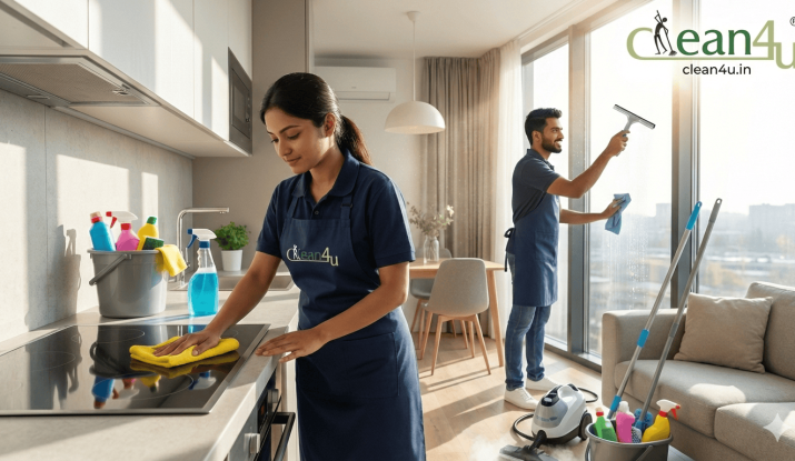 deep cleaning the house